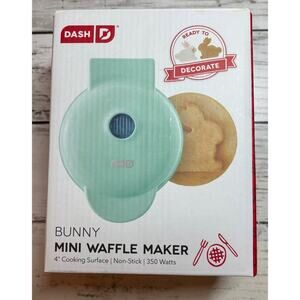 NEW Dash Aqua Bunny Mini Waffle Maker